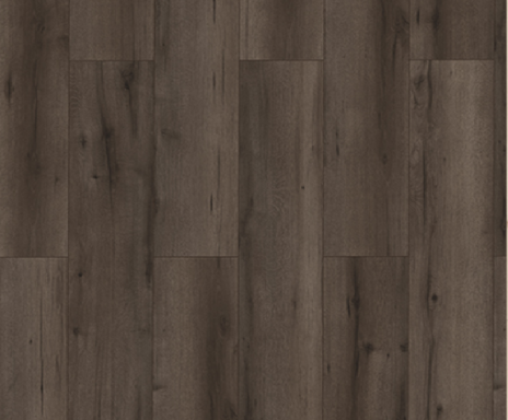 Suelo de madera oscura con vetas y texturas sutiles.