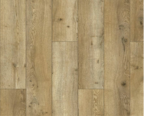 Suelo de madera clara con tablones en tonos beige y marrón.